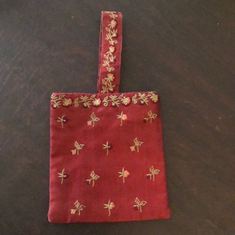 Gently Loved-Accessorize Silk Embroidered Wristlet